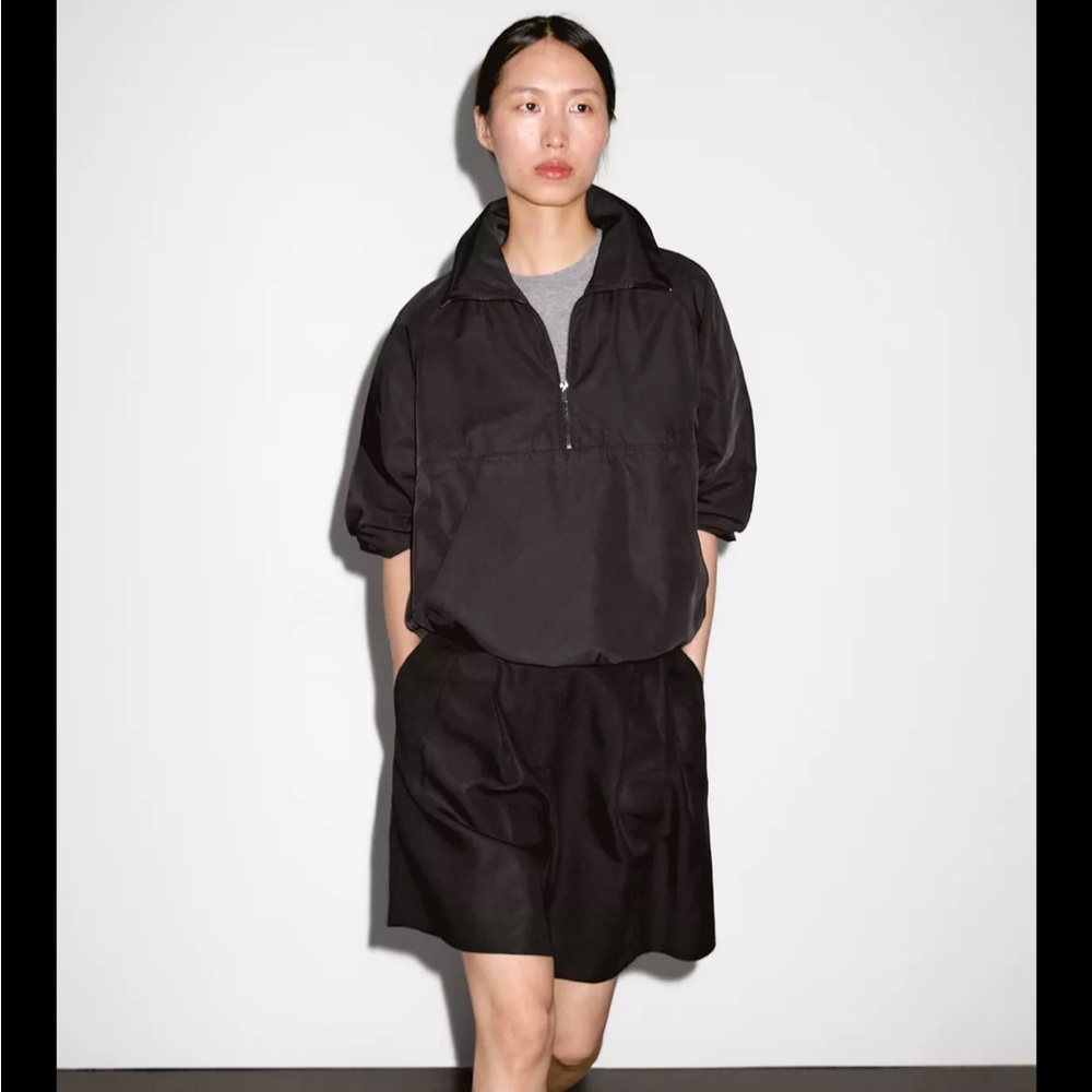 NWT Massimo Dutti Black Half-Zip Pullover szM
